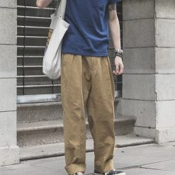 Non Stock 1930s IVY Style Double Pleated Chino Trousers - Yellow BOTTOMS