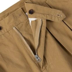 Non Stock 1930s IVY Style Double Pleated Chino Trousers - Yellow BOTTOMS