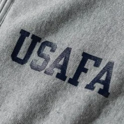 Non Stock 1950s USAFA Reverse Weave Half-Zip Sweatshirt - Gray NEW ARRIVALS