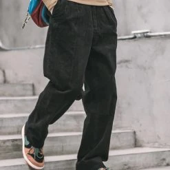 Non Stock BOTTOMS 12.5 Oz 8 Wale Corduroy Trousers - Black