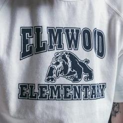 Non Stock Vintage Elmwood Elementary Print Raglan Sleeve T-Shirt TOPS