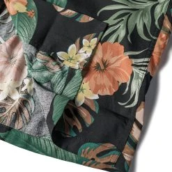 Non Stock Plants & Flowers Pattern Aloha Shirt - Black