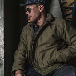 Bronson 1940s USN 3rd Type N-1 Woolen Deck Jacket - Olive Stencil OUTERWEAR