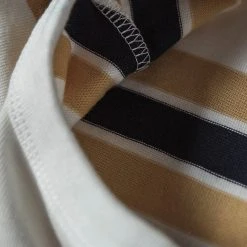 Non Stock 9.8 Oz IVY Style Striped T-Shirt - Maize/Blue TOPS