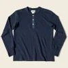 Bronson Vintage Long Sleeve Henley T-Shirt - Navy TOPS