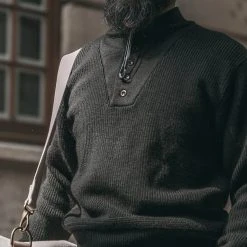 Bronson TOPS US Army High Neck Wool Sweater - Black