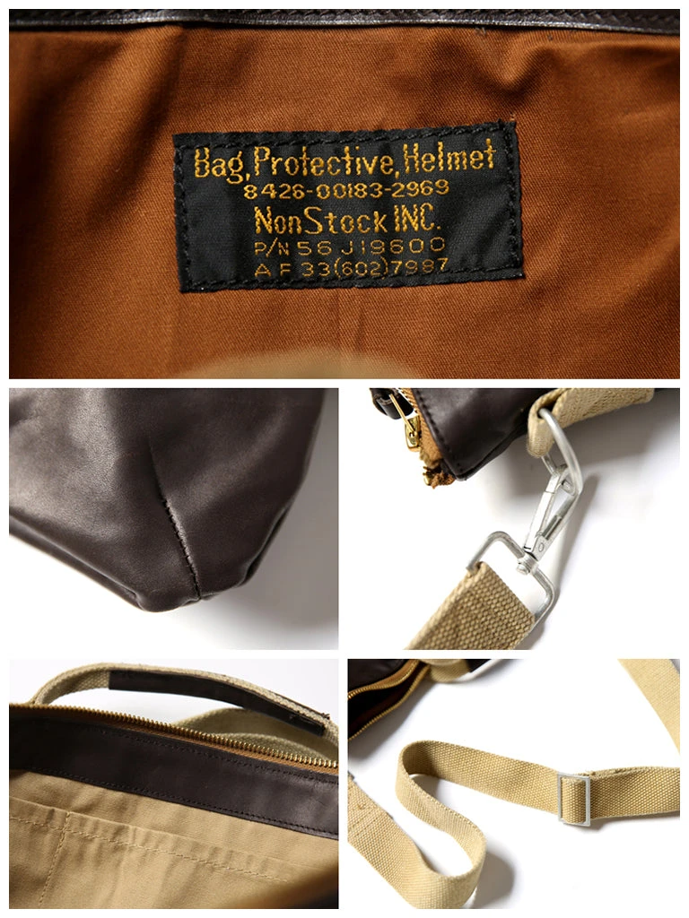 Non Stock ACCESSORIES USAAF Leather Flight Pilot Helmet Bag 10 Non Stock ACCESSORIES USAAF Leather Flight Pilot Helmet Bag