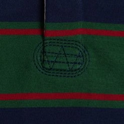 Non Stock Classic Fit Striped Jersey Rugby Shirt - Blackish Green Ivy Stripe TOPS