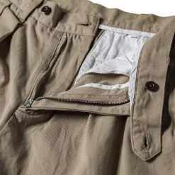 Non Stock BEST SELLERS Classic Straight Leg Double Pleated Shorts - Khaki