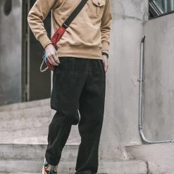 Non Stock BOTTOMS 12.5 Oz 8 Wale Corduroy Trousers - Black