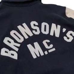 Bronson TOPS Motorcycle Turtle Zip Jersey Overweight Sweater - Black