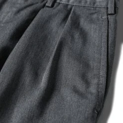 Non Stock Classic Straight Leg Double Pleated Shorts - Gray