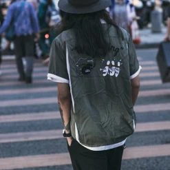 Non Stock TOPS Loose Embroidery Bowling Shirt