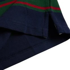 Non Stock Classic Fit Striped Jersey Rugby Shirt - Blackish Green Ivy Stripe TOPS