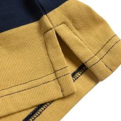 Non Stock TOPS Classic Fit Striped Jersey Rugby Shirt - Yellow And Navy Blue Stripe
