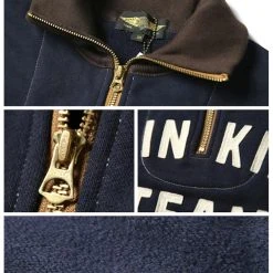 Bronson 1920s Drinking Team Motorcycle Racing Sweatshirt - Navy