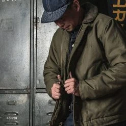 Bronson 1940s USN 3rd Type N-1 Woolen Deck Jacket - Olive Stencil OUTERWEAR