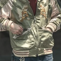 Non Stock 1950s Reversible Acetate Souvenir Jacket - Falcon × Tiger