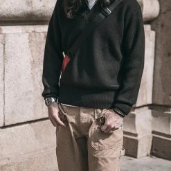 Bronson USAAF Type A-1 V-neck Mechanics Sweater - Black TOPS 20 Bronson USAAF Type A-1 V-neck Mechanics Sweater - Black TOPS