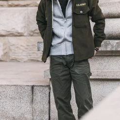 Non Stock 17.5 Oz Terry Cloth Zip-Up Hoodie - Gray TOPS