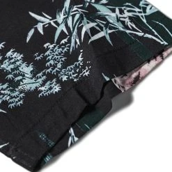 Non Stock Ukiyo-e Tiger & Bamboo Pattern Aloha Shirt - Black
