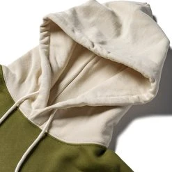 Non Stock NEW ARRIVALS 17.5 Oz Terry Cloth Two-Tone Hoodie - Olive/Apricot