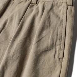 Non Stock BEST SELLERS Classic Straight Leg Double Pleated Shorts - Khaki