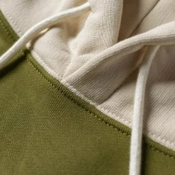 Non Stock NEW ARRIVALS 17.5 Oz Terry Cloth Two-Tone Hoodie - Olive/Apricot