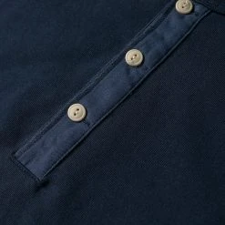 Bronson Vintage Long Sleeve Henley T-Shirt - Navy TOPS