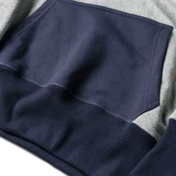 Non Stock 17.5 Oz Terry Cloth Two-Tone Hoodie - Gray/Navy NEW ARRIVALS