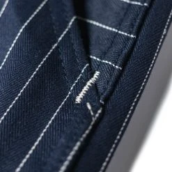 Bronson NEW ARRIVALS Lot 952 HBT Striped Mechanic Pants - Navy