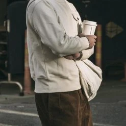 Non Stock 17.5 Oz Terry Cloth Military Pocket Sweatshirt - Apricot TOPS