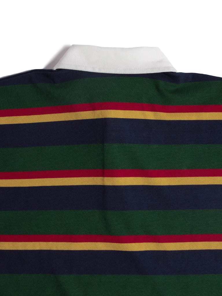 Non Stock Classic Fit Striped Jersey Rugby Shirt - Green Ivy Stripe TOPS 12 Non Stock Classic Fit Striped Jersey Rugby Shirt - Green Ivy Stripe TOPS