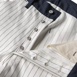 Bronson NEW ARRIVALS Lot 952 HBT Striped Mechanic Pants - White