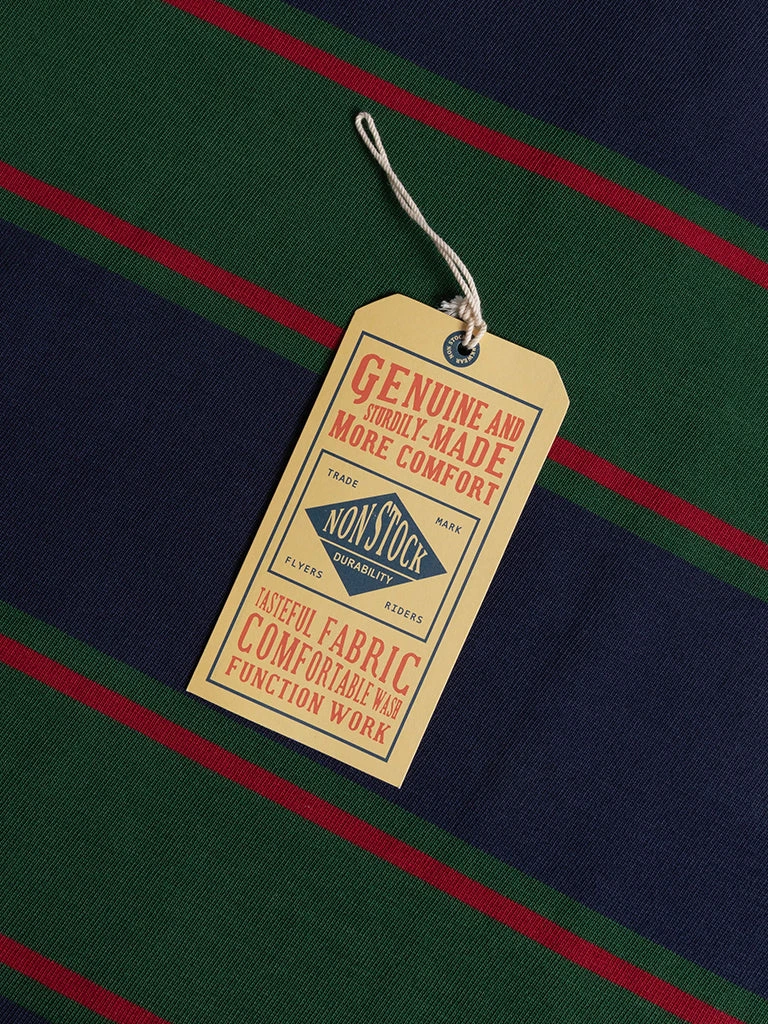 Non Stock Classic Fit Striped Jersey Rugby Shirt - Green Ivy Stripe TOPS 13 Non Stock Classic Fit Striped Jersey Rugby Shirt - Green Ivy Stripe TOPS