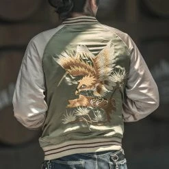 Non Stock 1950s Reversible Acetate Souvenir Jacket - Falcon × Tiger