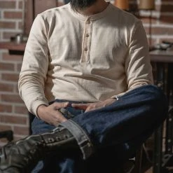 Bronson Vintage Long Sleeve Henley T-Shirt - Apricot NEW ARRIVALS