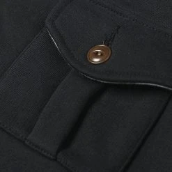 Non Stock 17.5 Oz Terry Cloth Military Pocket Sweatshirt - Black TOPS