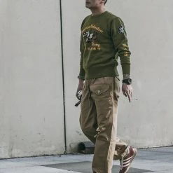 Non Stock Flying Tigers Military Print Sweatshirt - Olive 21 Non Stock Flying Tigers Military Print Sweatshirt - Olive