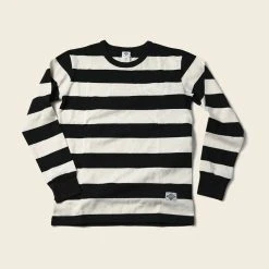 Non Stock 9 Oz Wide Striped Long Sleeve T-Shirt