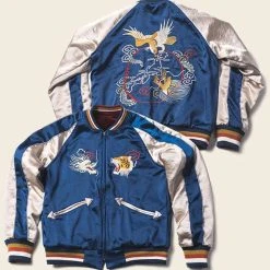 Non Stock 1950s Reversible Acetate Souvenir Jacket - Dragon Tiger Falcon OUTERWEAR