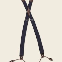 Bronson ACCESSORIES Old-Time X-Back Leather Button Suspender
