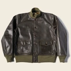 Bronson USAAF Type A-1 Leather Flight Jacket - Dark Brown OUTERWEAR