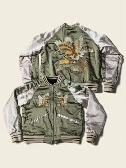 Non Stock 1950s Reversible Acetate Souvenir Jacket - Falcon × Tiger