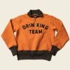 Bronson 1920s Drinking Team Motorcycle Racing Sweatshirt - Orange