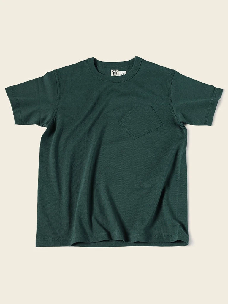 Bronson TOPS 1930s Slanted Pocket Tubular T-Shirt - Green 1 Bronson TOPS 1930s Slanted Pocket Tubular T-Shirt - Green