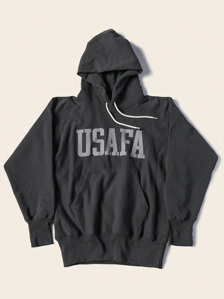 Non Stock TOPS 1970s USAFA 18 Oz Reverse Weave Hoodie - Black 1 Non Stock TOPS 1970s USAFA 18 Oz Reverse Weave Hoodie - Black