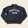 Bronson 1920s Drinking Team Motorcycle Racing Sweatshirt - Navy