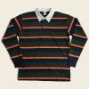 Non Stock Classic Fit Striped Jersey Rugby Shirt - Green Ivy Stripe TOPS