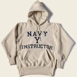 Bronson 21 Oz Navy Yard Instructor Reverse Weave Hoodie - Apricot
